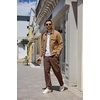 image:imageCOOFANDY Mens Casual Pants Elastic Waist Drawstring Cotton Chino Pant Twill Stretch Slacks with PocketsBrown