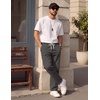 image:imageCOOFANDY Mens Casual Pants Elastic Waist Drawstring Cotton Chino Pant Twill Stretch Slacks with PocketsDark Grey