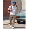 image:imageCOOFANDY Mens Casual Pants Elastic Waist Drawstring Cotton Chino Pant Twill Stretch Slacks with PocketsDark Khaki