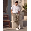 image:imageCOOFANDY Mens Casual Pants Elastic Waist Drawstring Cotton Chino Pant Twill Stretch Slacks with PocketsDark Khaki