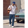 image:imageCOOFANDY Mens Casual Pants Elastic Waist Drawstring Cotton Chino Pant Twill Stretch Slacks with PocketsDenim Blue