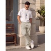 image:imageCOOFANDY Mens Casual Pants Elastic Waist Drawstring Cotton Chino Pant Twill Stretch Slacks with PocketsKhaki Beige