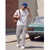 image:imageCOOFANDY Mens Casual Pants Elastic Waist Drawstring Cotton Chino Pant Twill Stretch Slacks with PocketsLight Grey