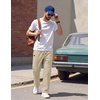image:imageCOOFANDY Mens Casual Pants Elastic Waist Drawstring Cotton Chino Pant Twill Stretch Slacks with PocketsLight Khaki