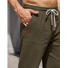 image:imageCOOFANDY Mens Casual Pants Elastic Waist Drawstring Cotton Chino Pant Twill Stretch Slacks with PocketsOlive