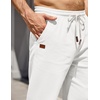 image:imageCOOFANDY Mens Casual Pants Elastic Waist Drawstring Cotton Chino Pant Twill Stretch Slacks with PocketsWhite