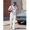 image:imageCOOFANDY Mens Casual Pants Elastic Waist Drawstring Cotton Chino Pant Twill Stretch Slacks with PocketsWhite