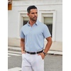 image:imageCOOFANDY Mens Stretch Dress Shirts Short Sleeve Wrinkle Free Casual Button Down ShirtsBlue Stripes  Black Dots