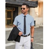 image:imageCOOFANDY Mens Stretch Dress Shirts Short Sleeve Wrinkle Free Casual Button Down ShirtsBlue Stripes  Black Dots