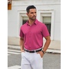 image:imageCOOFANDY Mens Stretch Dress Shirts Short Sleeve Wrinkle Free Casual Button Down ShirtsBright Pink