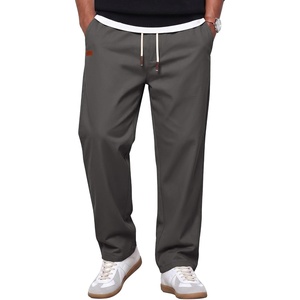 image:imageCOOFANDY Mens Casual Pants Elastic Waist Drawstring Cotton Chino Pant Twill Stretch Slacks with PocketsDark Grey