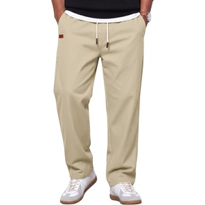 image:imageCOOFANDY Mens Casual Pants Elastic Waist Drawstring Cotton Chino Pant Twill Stretch Slacks with PocketsLight Khaki