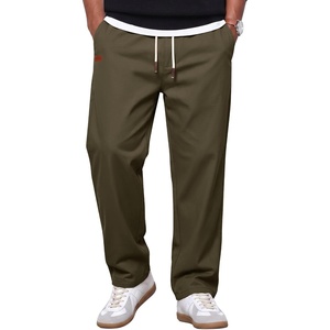 image:imageCOOFANDY Mens Casual Pants Elastic Waist Drawstring Cotton Chino Pant Twill Stretch Slacks with PocketsOlive