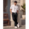 image:imageCOOFANDY Mens Casual Pants Elastic Waist Drawstring Chino Pant Cotton Twill Stretch Slacks with PocketBlack