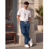 image:imageCOOFANDY Mens Casual Pants Elastic Waist Drawstring Chino Pant Cotton Twill Stretch Slacks with PocketDenim Blue