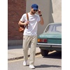image:imageCOOFANDY Mens Casual Pants Elastic Waist Drawstring Chino Pant Cotton Twill Stretch Slacks with PocketKhaki Beige