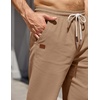 image:imageCOOFANDY Mens Casual Pants Elastic Waist Drawstring Chino Pant Cotton Twill Stretch Slacks with PocketKhaki Brown