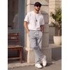 image:imageCOOFANDY Mens Casual Pants Elastic Waist Drawstring Chino Pant Cotton Twill Stretch Slacks with PocketLight Grey