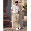 image:imageCOOFANDY Mens Casual Pants Elastic Waist Drawstring Chino Pant Cotton Twill Stretch Slacks with PocketLight Khaki