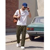 image:imageCOOFANDY Mens Casual Pants Elastic Waist Drawstring Chino Pant Cotton Twill Stretch Slacks with PocketOlive
