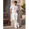 image:imageCOOFANDY Mens Casual Pants Elastic Waist Drawstring Chino Pant Cotton Twill Stretch Slacks with PocketWhite