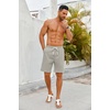 image:imageCOOFANDY Mens Casual Shorts Drawstring Summer Beach Shorts Lightweight Elastic Waist Vacation Short with PocketsLight Gray