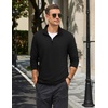image:imageCOOFANDY Mens Quarter Zip Pullover Long Sleeve Golf Pullover LightweightBlack
