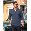image:imageCOOFANDY Mens Quarter Zip Pullover Long Sleeve Golf Pullover LightweightDark Blue