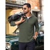 image:imageCOOFANDY Mens Quarter Zip Pullover Long Sleeve Golf Pullover LightweightDark Green