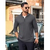 image:imageCOOFANDY Mens Quarter Zip Pullover Long Sleeve Golf Pullover LightweightDark Grey