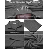 image:imageCOOFANDY Mens Quarter Zip Pullover Long Sleeve Golf Pullover LightweightDark Grey