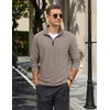 image:imageCOOFANDY Mens Quarter Zip Pullover Long Sleeve Golf Pullover LightweightKhaki