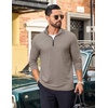 image:imageCOOFANDY Mens Quarter Zip Pullover Long Sleeve Golf Pullover LightweightKhaki