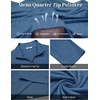 image:imageCOOFANDY Mens Quarter Zip Pullover Long Sleeve Golf Pullover LightweightNavy Blue