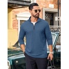 image:imageCOOFANDY Mens Quarter Zip Pullover Long Sleeve Golf Pullover LightweightNavy Blue