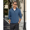 image:imageCOOFANDY Mens Quarter Zip Pullover Long Sleeve Golf Pullover LightweightNavy Blue
