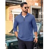 image:imageCOOFANDY Mens Quarter Zip Pullover Long Sleeve Golf Pullover LightweightSapphire Blue