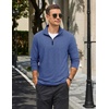 image:imageCOOFANDY Mens Quarter Zip Pullover Long Sleeve Golf Pullover LightweightSapphire Blue