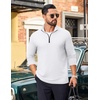 image:imageCOOFANDY Mens Quarter Zip Pullover Long Sleeve Golf Pullover LightweightWhite