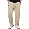 image:imageCOOFANDY Mens Casual Pants Elastic Waist Drawstring Chino Pant Cotton Twill Stretch Slacks with PocketLight Khaki