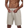 image:imageCOOFANDY Mens Casual Shorts Drawstring Summer Beach Shorts Lightweight Elastic Waist Vacation Short with PocketsLight Gray