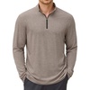 image:imageCOOFANDY Mens Quarter Zip Pullover Long Sleeve Golf Pullover LightweightKhaki