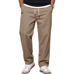 image:imageCOOFANDY Mens Casual Pants Elastic Waist Drawstring Chino Pant Cotton Twill Stretch Slacks with PocketDark Khaki
