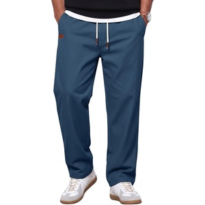image:imageCOOFANDY Mens Casual Pants Elastic Waist Drawstring Chino Pant Cotton Twill Stretch Slacks with PocketDenim Blue