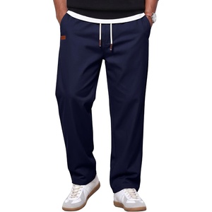 image:imageCOOFANDY Mens Casual Pants Elastic Waist Drawstring Chino Pant Cotton Twill Stretch Slacks with PocketNavy Blue