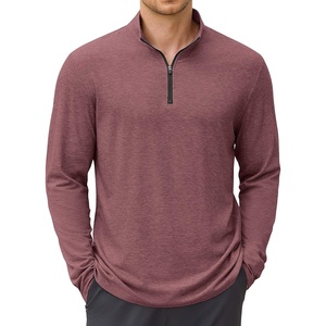 image:imageCOOFANDY Mens Quarter Zip Pullover Long Sleeve Golf Pullover LightweightDark Red