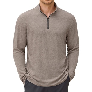 image:imageCOOFANDY Mens Quarter Zip Pullover Long Sleeve Golf Pullover LightweightKhaki