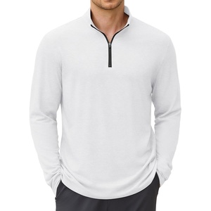 image:imageCOOFANDY Mens Quarter Zip Pullover Long Sleeve Golf Pullover LightweightWhite