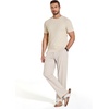 image:imageCOOFANDY Mens Casual Cotton Linen Pants Lightweight Beach Dress PantLinen Khaki