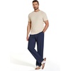 image:imageCOOFANDY Mens Casual Cotton Linen Pants Lightweight Beach Dress PantNavy Blue
